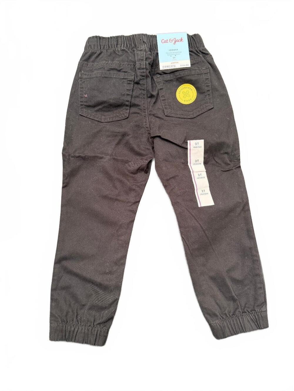 Cat & Jack Boys' Black Elastic Waist Jogger Pants, Size 3t